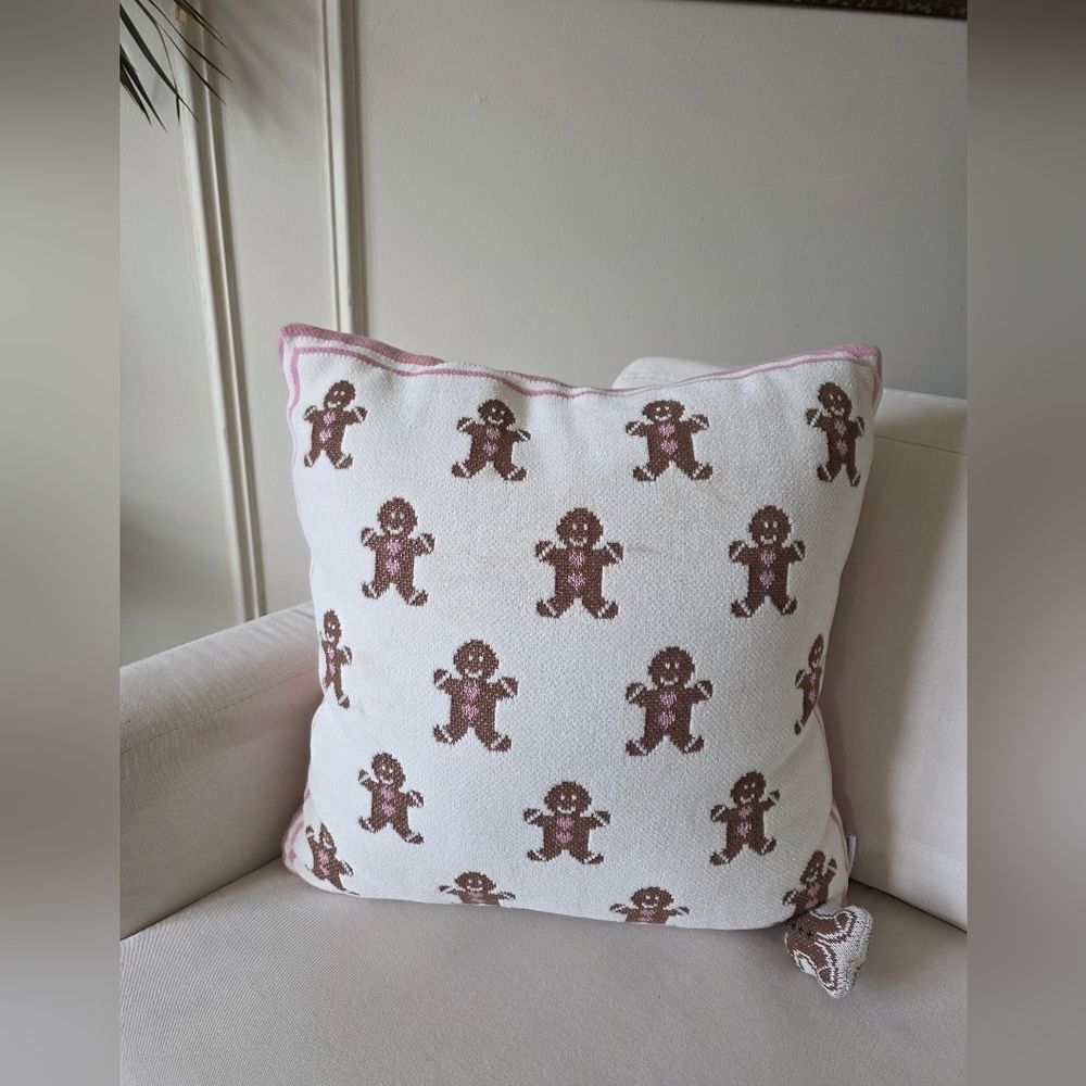 Jingles & Joy Gingerbread Man Christmas Pillow Cover 20x20